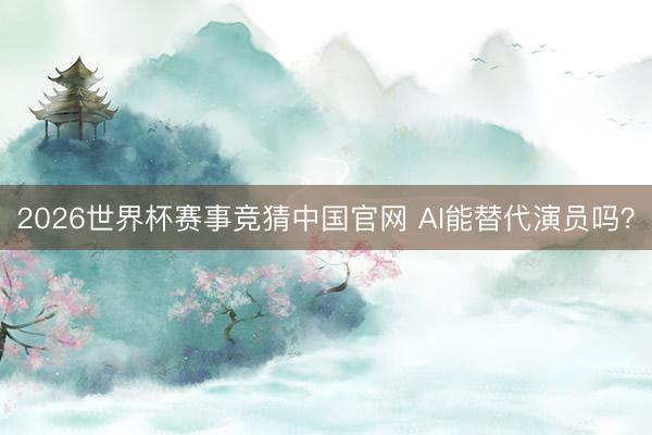 2026世界杯赛事竞猜中国官网 AI能替代演员吗？