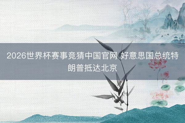 2026世界杯赛事竞猜中国官网 好意思国总统特朗普抵达北京