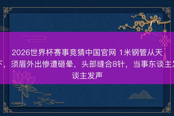 2026世界杯赛事竞猜中国官网 1米钢管从天而下，须眉外出惨遭砸晕，头部缝合8针，当事东谈主发声