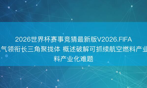 2026世界杯赛事竞猜最新版V2026.FIFA 上海电气领衔长三角聚拢体 概述破解可抓续航空燃料产业化难题